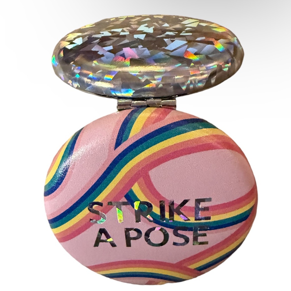 Double Sided Compact Mirror Strike A Pose Compact Makeup Bag Beauty Glam Mirror